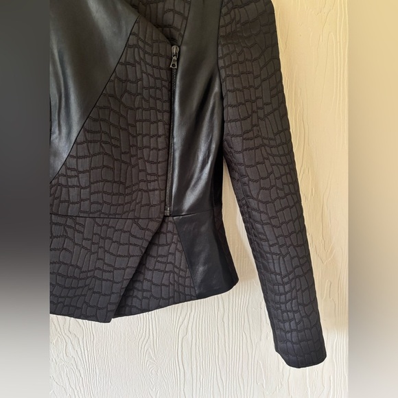 Judith and Charles Black Snake Print Jacquard Leather Blazer Jacket Asymmetrical - Picture 10 of 10